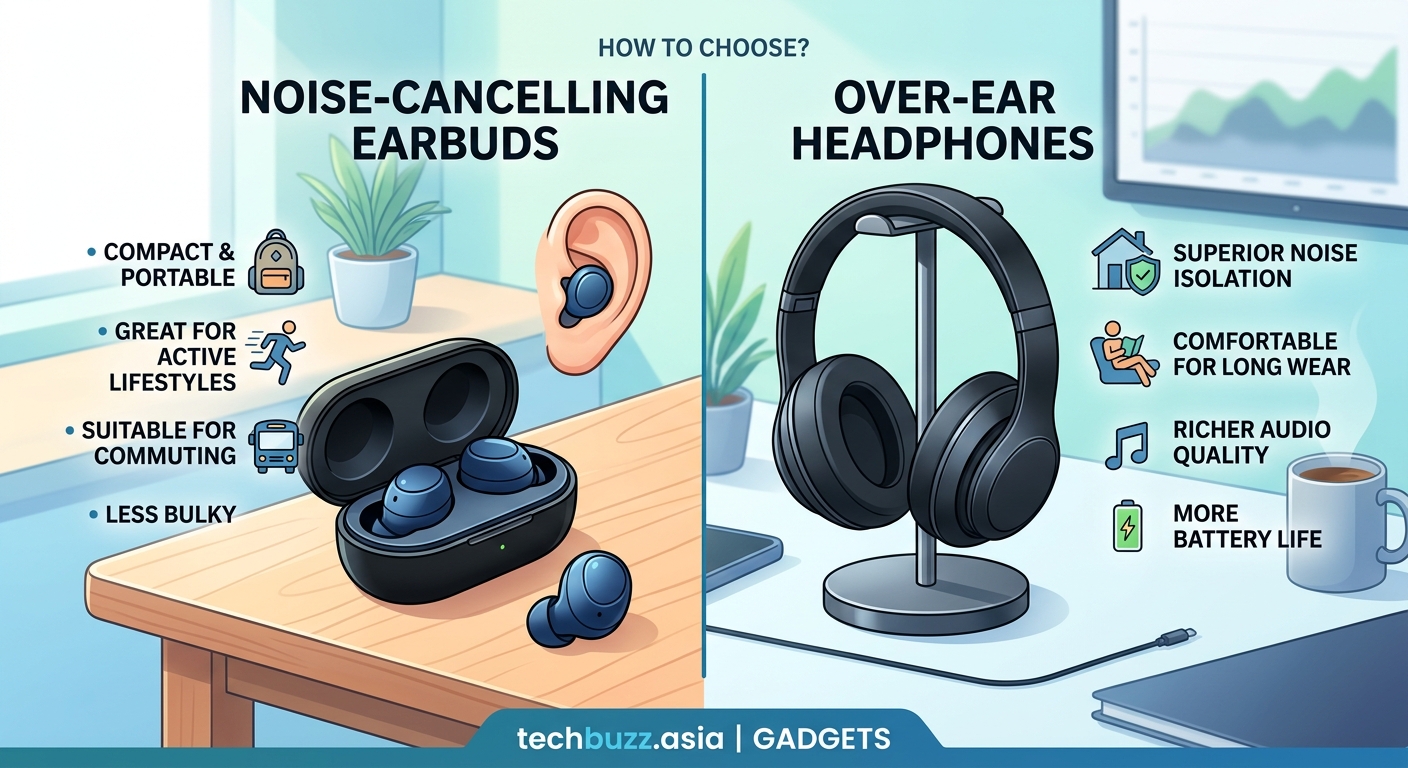 How to Choose Between Noise-Cancelling Earbuds and Over-Ear Headphones - Illustration 2